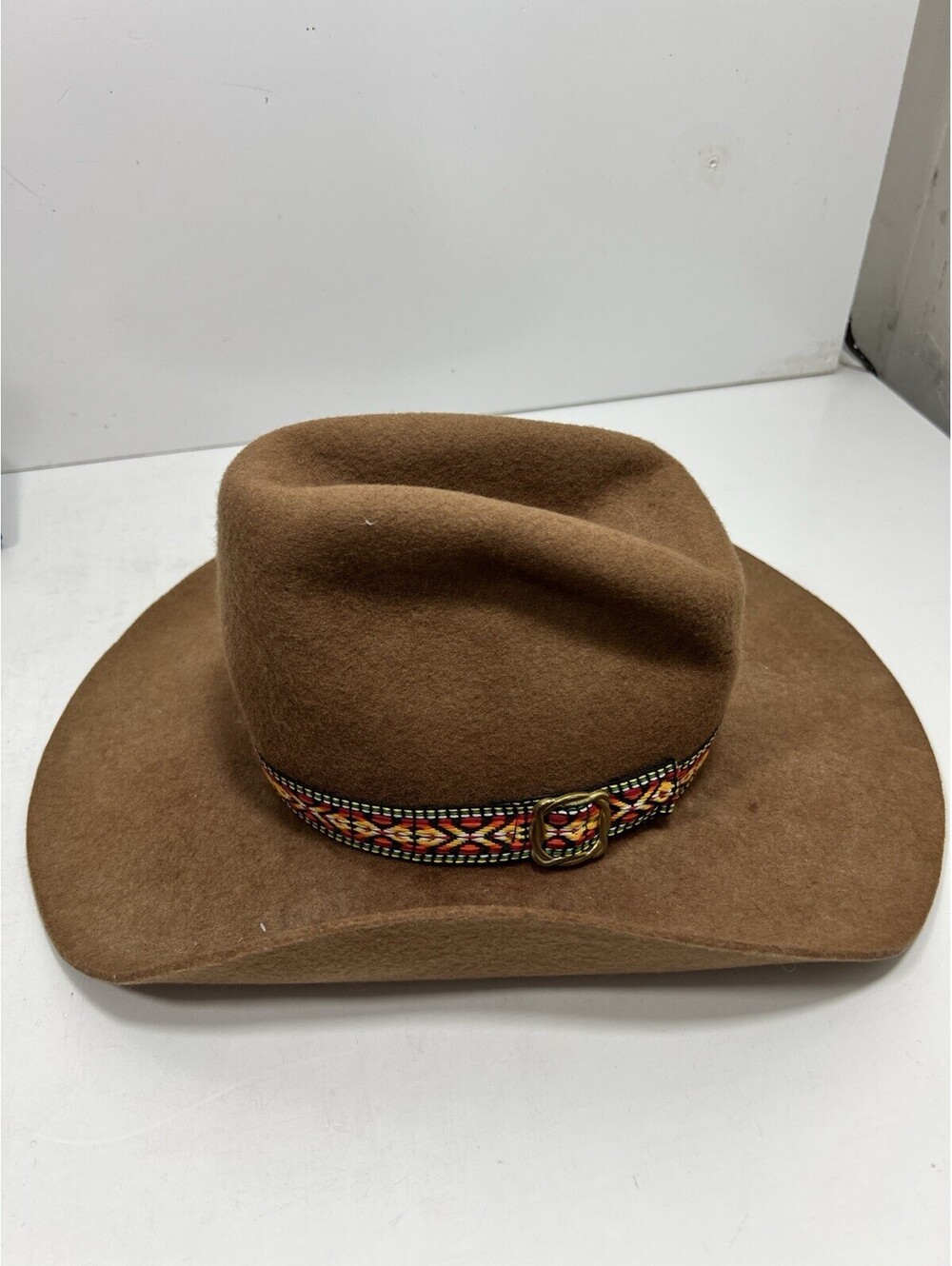 VTG Knotts Berry Farm Ghost Town Cowboy Hat 100% Virgin Wool Brown Western
